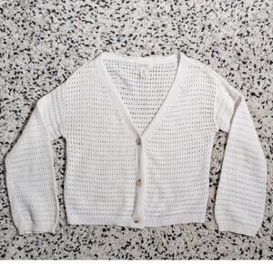 Jessica Simpson Cream Open Knit Boho Cardigan XS